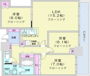 ザ・グランアルト札幌苗穂ステーションタワーの物件間取画像